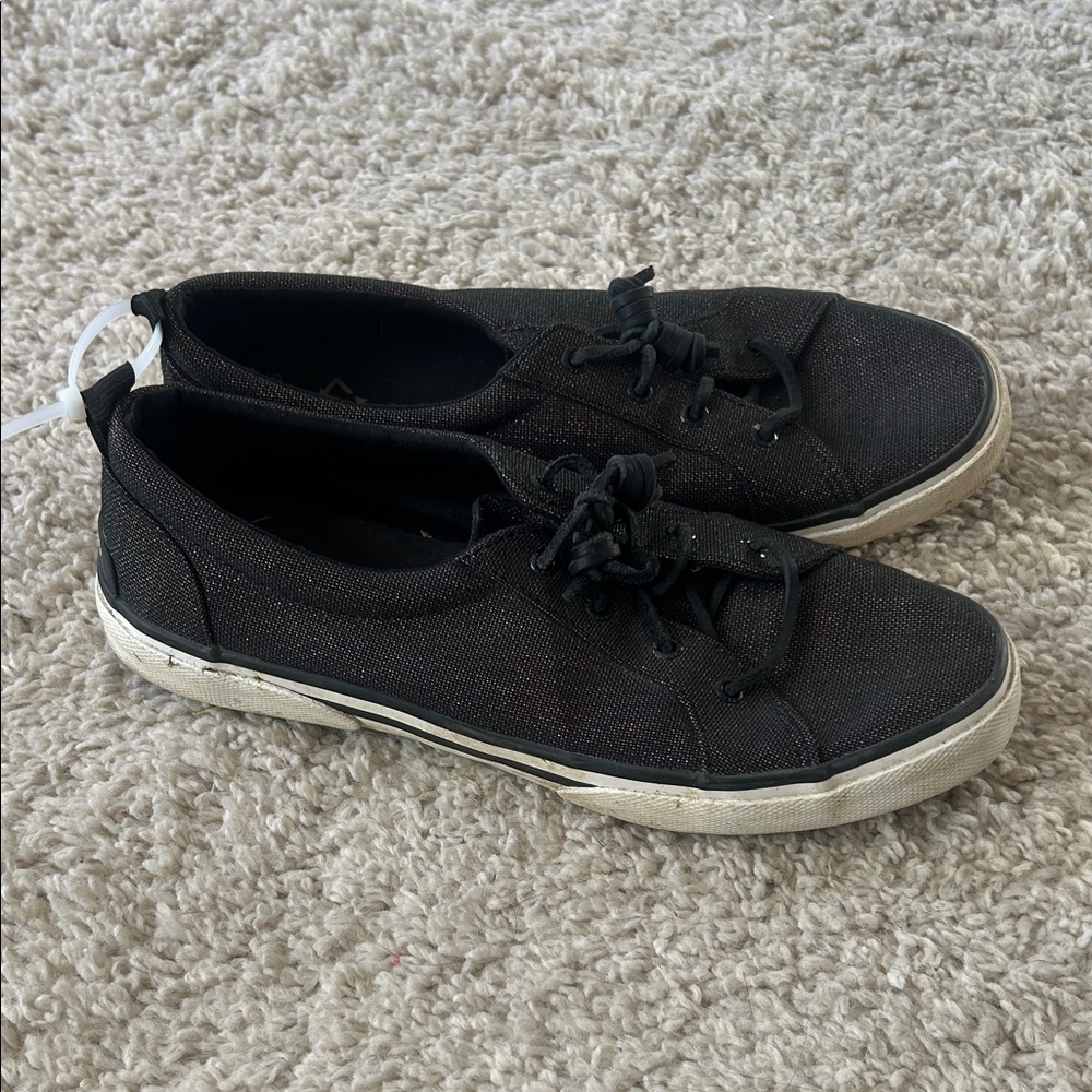 Sperry Black and Gold Sneakers with White Sole